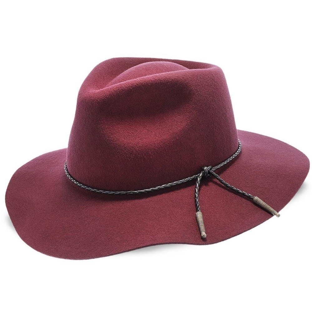 Women’s stylish beautiful burgundy wool hat